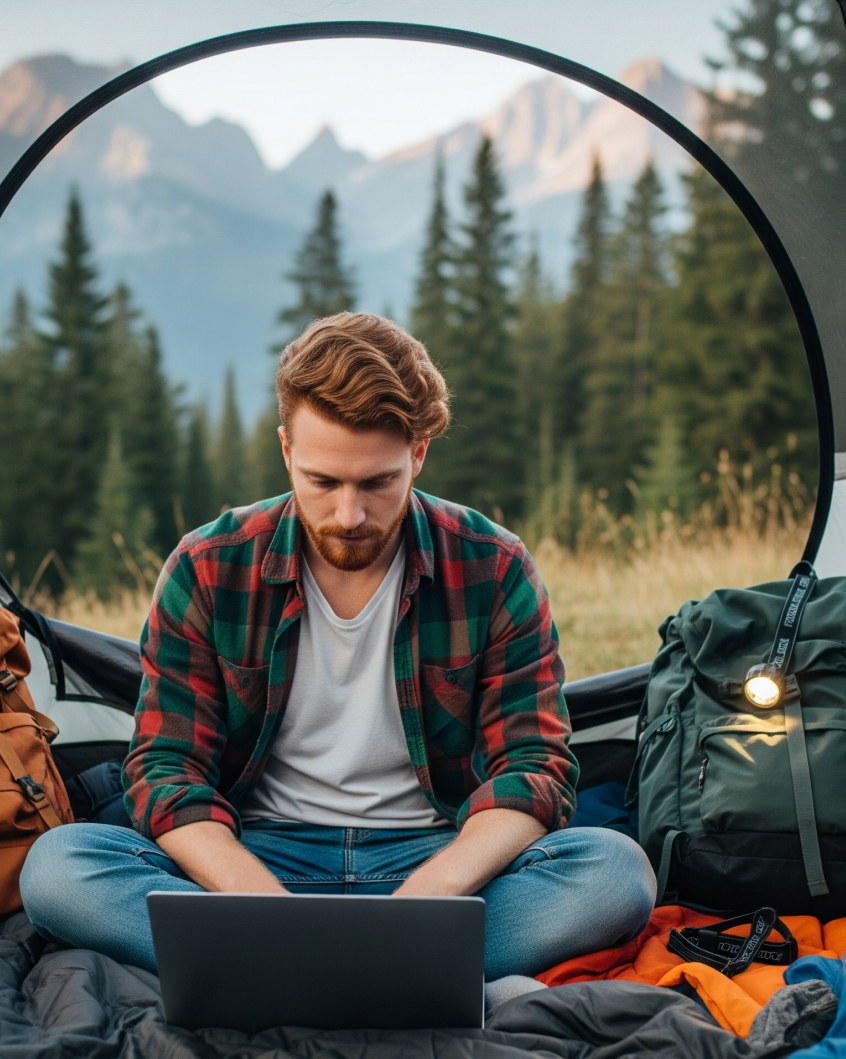 Photo of person on laptop